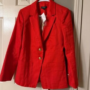 J. Crew Bold Red Women's linen Blazer